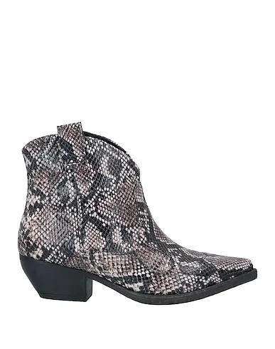 Grey Plain weave Ankle boot