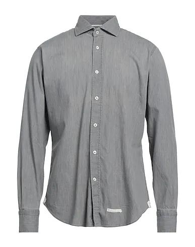 Grey Plain weave Denim shirt