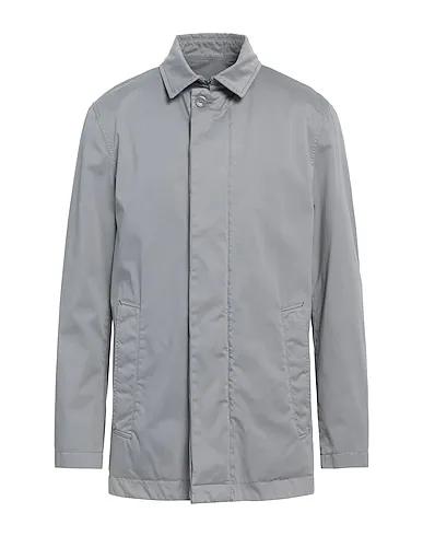 Grey Plain weave Full-length jacket