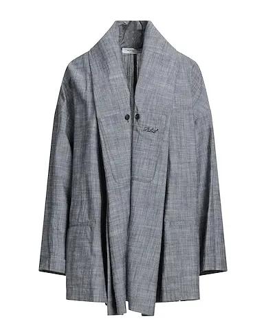 Grey Plain weave Full-length jacket