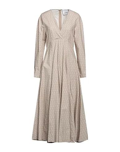 Grey Plain weave Long dress