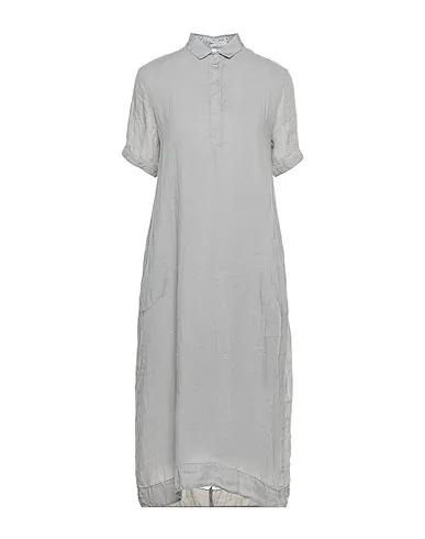Grey Plain weave Midi dress