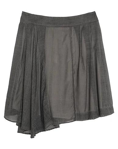 Grey Plain weave Midi skirt