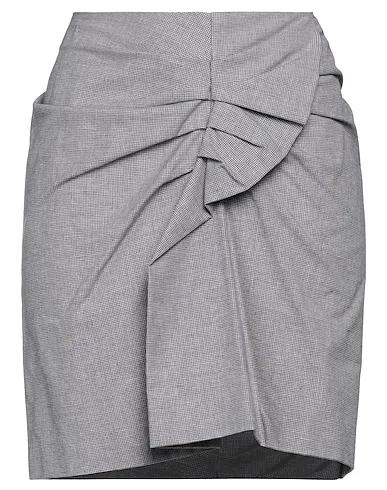 Grey Plain weave Mini skirt
