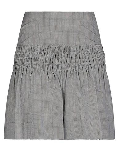 Grey Plain weave Mini skirt