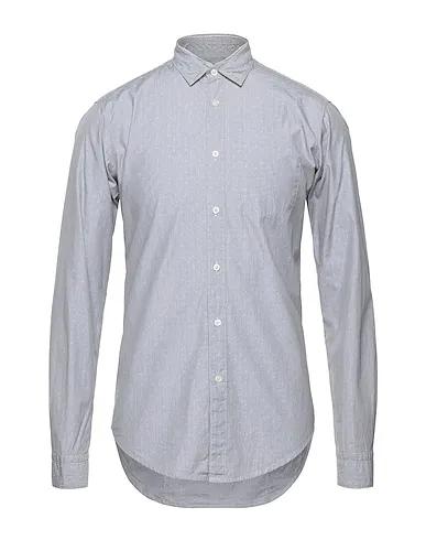 Grey Plain weave Patterned shirt