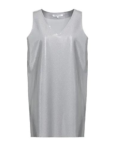 Grey Plain weave Short dress