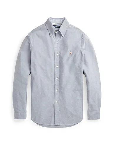 Grey Plain weave Solid color shirt CUSTOM FIT OXFORD SHIRT
