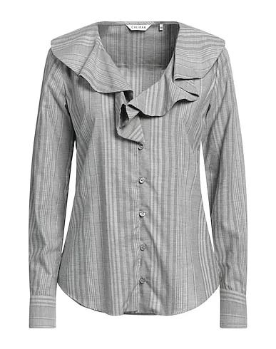 Grey Plain weave Striped shirt