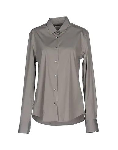Grey Poplin Solid color shirts & blouses