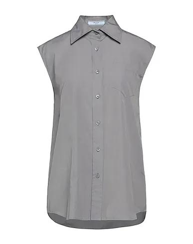 Grey Poplin Solid color shirts & blouses