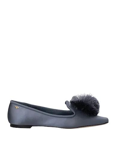 Grey Satin Loafers