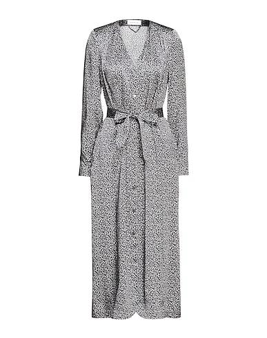 Grey Satin Midi dress