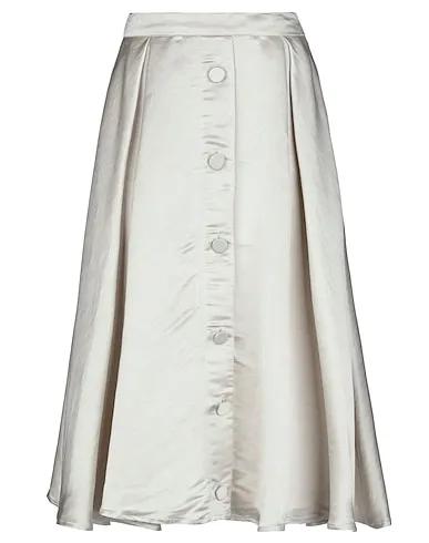 Grey Satin Midi skirt