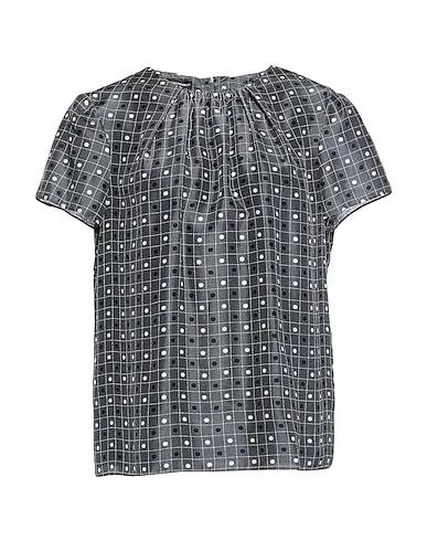 Grey Satin Patterned shirts & blouses