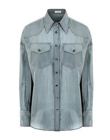Grey Satin Silk shirts & blouses