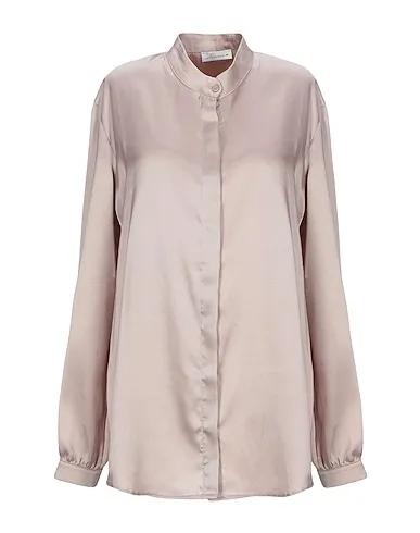 Grey Satin Solid color shirts & blouses