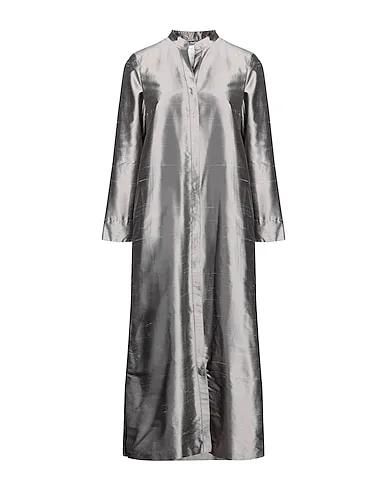Grey Silk shantung Midi dress