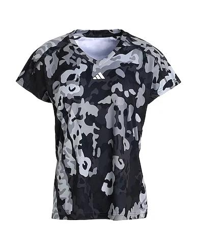 Grey T-shirt AEROREADY TRAIN ESSENTIALS MINIMAL BRANDING V-NECK FLORAL PRINT T-SHIRT