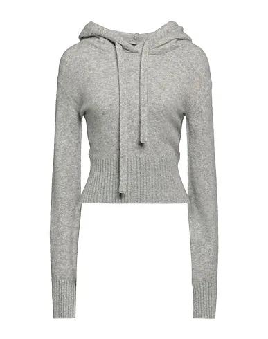 Grey Velour Hooded sweatshirt