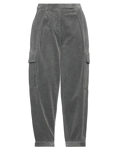 Grey Velvet Cropped pants & culottes