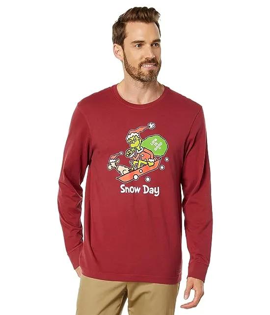Grinch and Max Snow Day Long Sleeve Crusher™ Tee