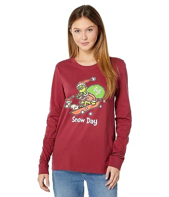 Grinch and Max Snow Day Long Sleeve Tee