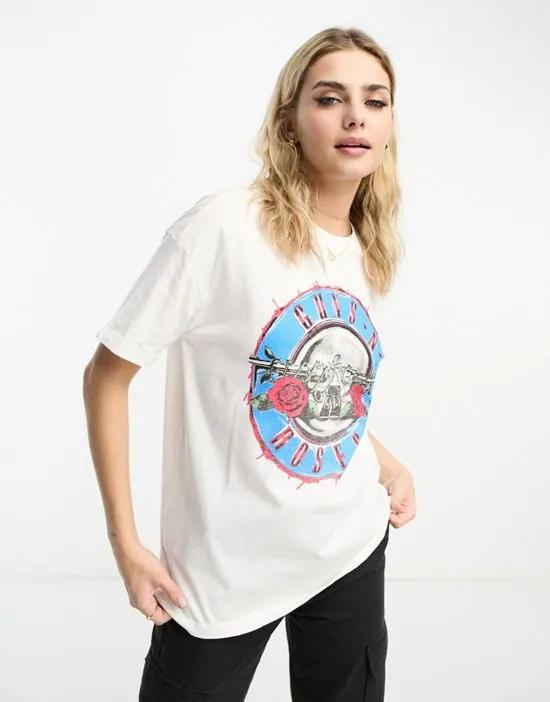 'guns n roses' t-shirt in cream