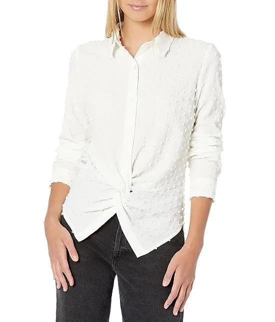 Gwendolyn Long Sleeve Button-Down Knot Front Shirt
