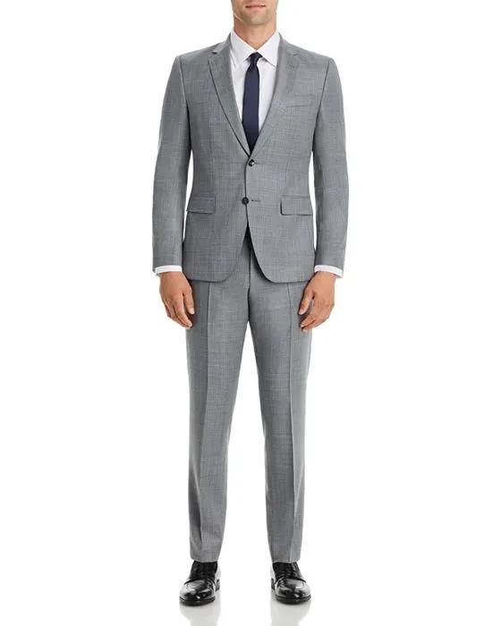 H-Huge Textured Solid Slim Fit Suit