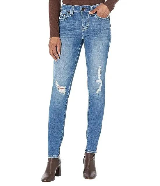 Halle Mid-Rise Super Skinny Big T in Ritzy Destroyed