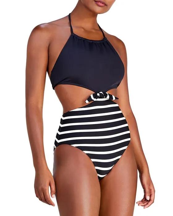 Halter Cutout One Piece Swimsuit