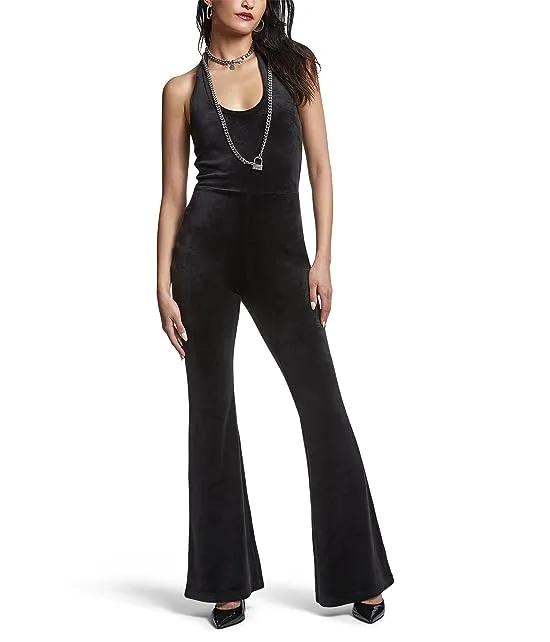 Halter Jumpsuit with Back Bling