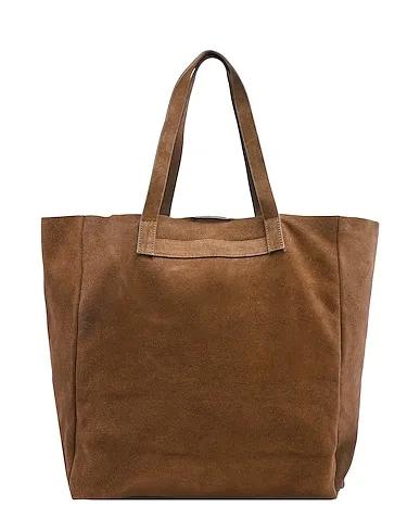 Brown Leather Handbag SUEDE TOTE BAG
