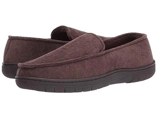 Hanes Men's Moccasin Slipper House Shoe with Indoor Outdoor Memory Foam Sole Fresh Iq Odor Protection