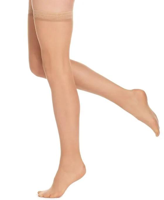 Hanes Silk Reflections Silky Sheer Lace Thigh Highs