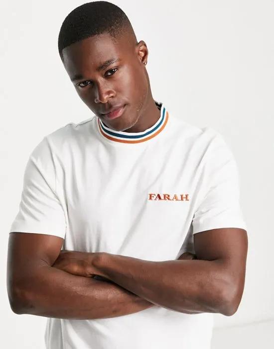 Hanley stripe collar cotton t-shirt in white