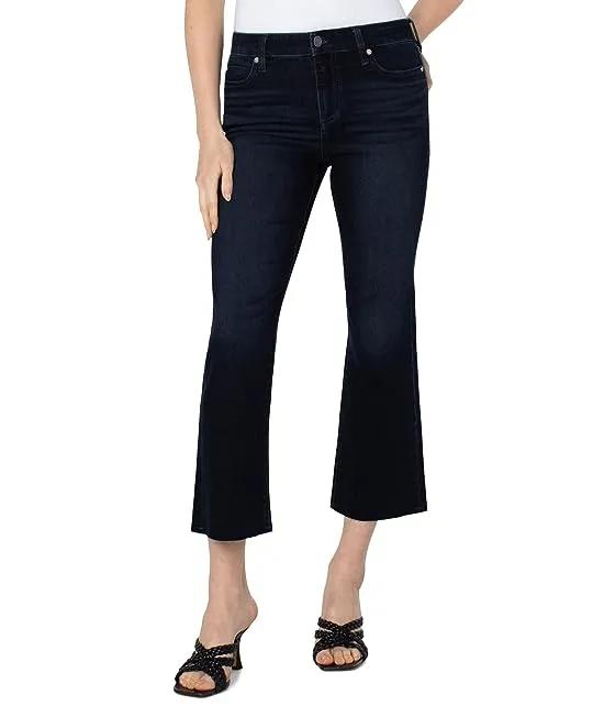 Hannah Cropped Flare Eco Jeans with Cut Hem 27" in Piedmont