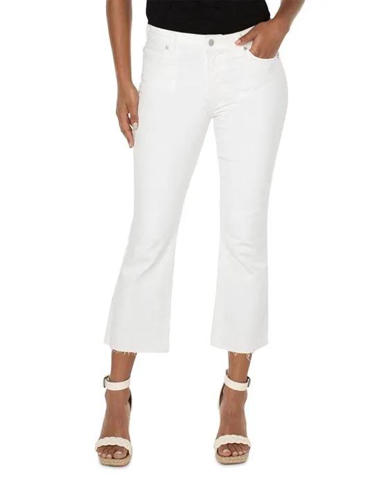 Hannah High Rise Cropped Flare Jeans in Bone White