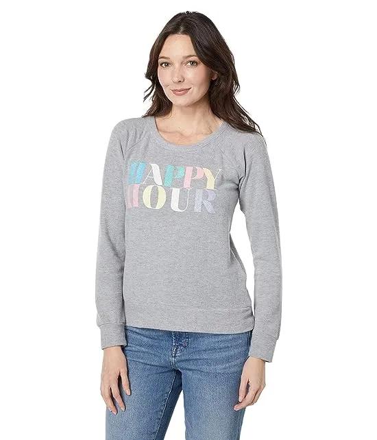 "Happy Hour" Sustainable Bliss Knit Raglan Pullover
