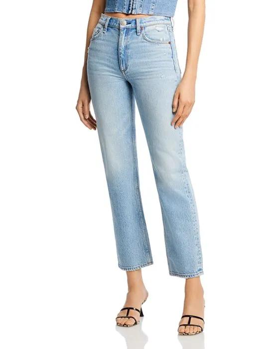 Harlow High Rise Ankle Straight Jeans in Lou1