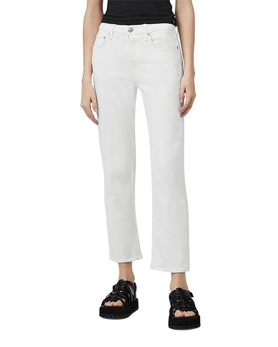 Harlow High Rise Comfort Straight Leg Jeans in Optic White
