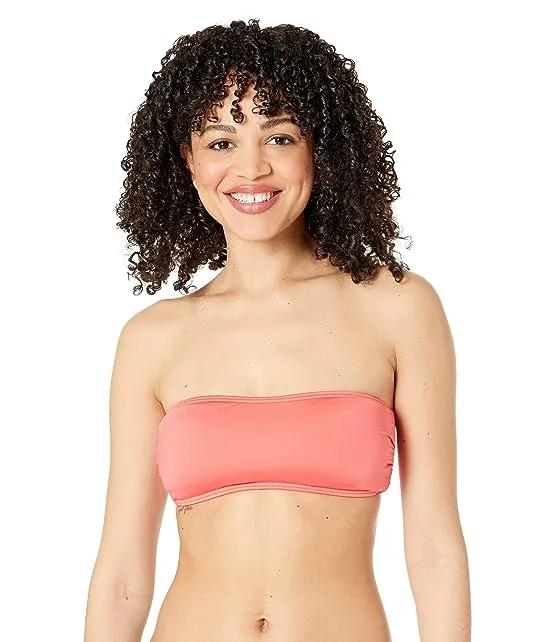 Heart Buckle Bandeau Bikini Top with Removable Soft Cups and Strap