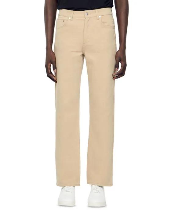 Heavy Straight Leg Jeans in Beige