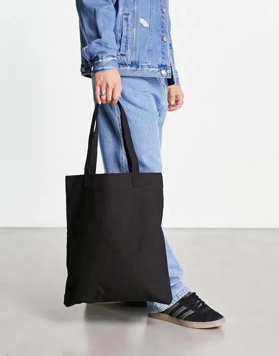 heavyweight cotton tote bag in black - BLACK