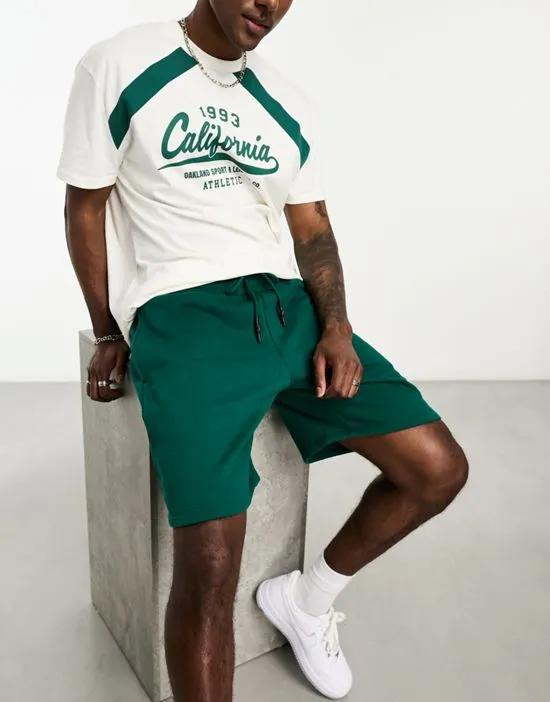 heavyweight oversized jersey shorts in green