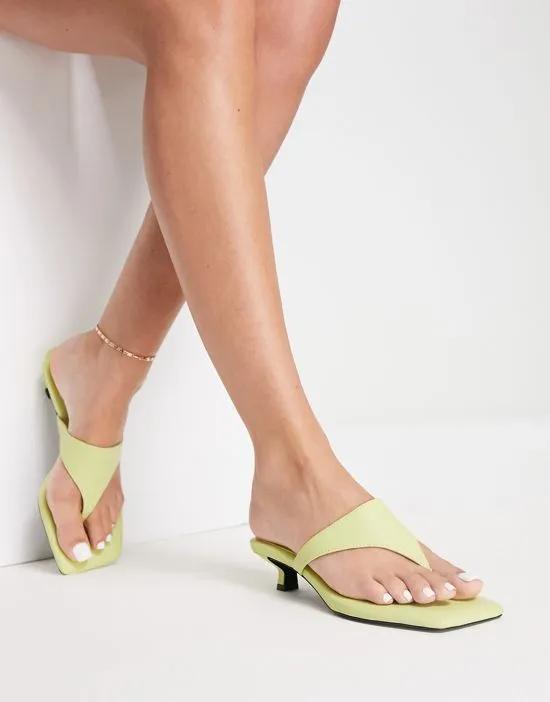 heeled flip flop sandal in green