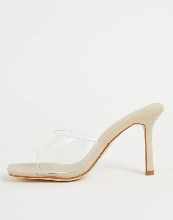 heeled sandals in clear