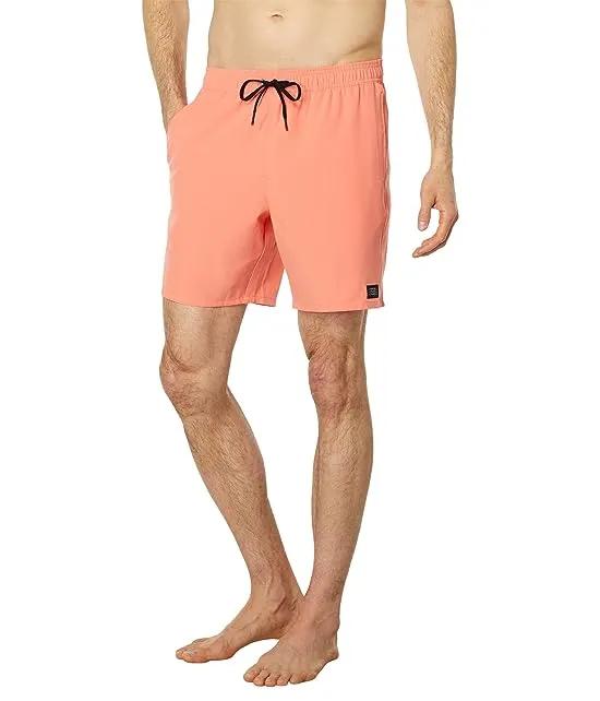 Hermosa Solid 17" Volley Swim Shorts