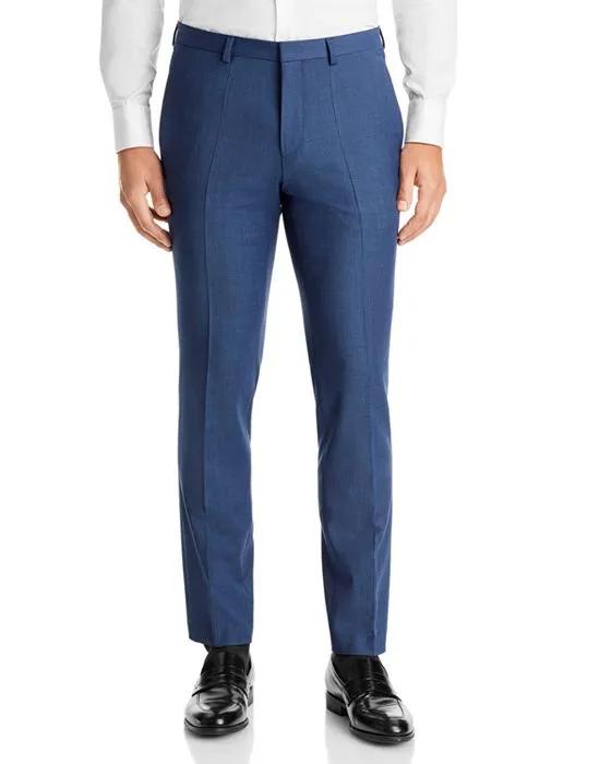 Hesten Blue Birdseye Extra Slim Fit Suit Pants